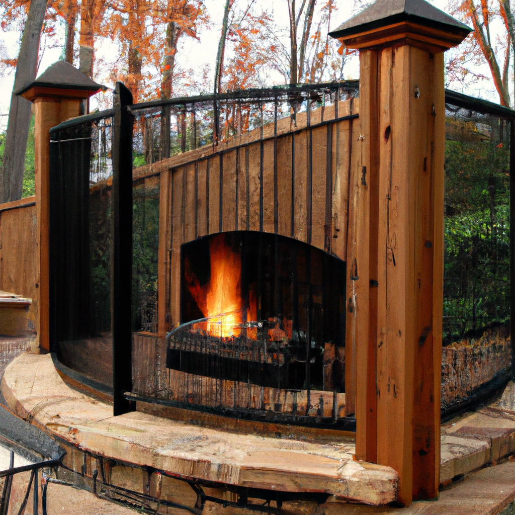 160. Designing Fences with Integrated Fire Pits and Outdoor Fireplaces