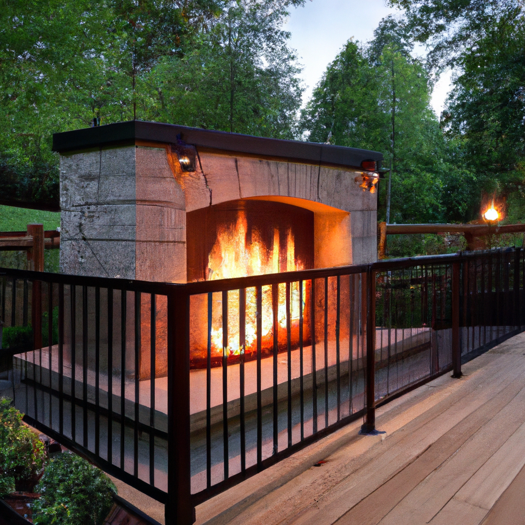 160. Designing Fences with Integrated Fire Pits and Outdoor Fireplaces